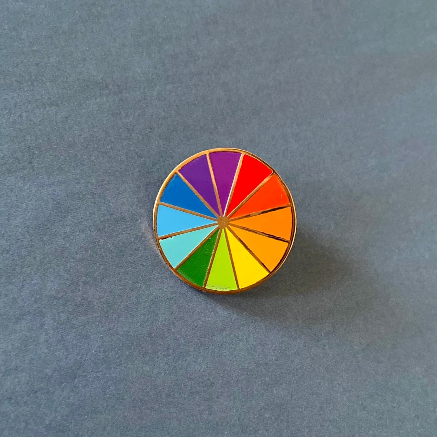 Artist / Graphic Designer Lapel Pin, Color Wheel Brass Enamel Pin