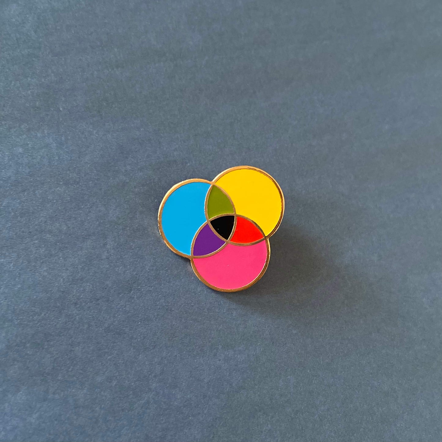 Artist / Graphic Designer Lapel Pin, Subtractive Color Mixing Brass Enamel Pin