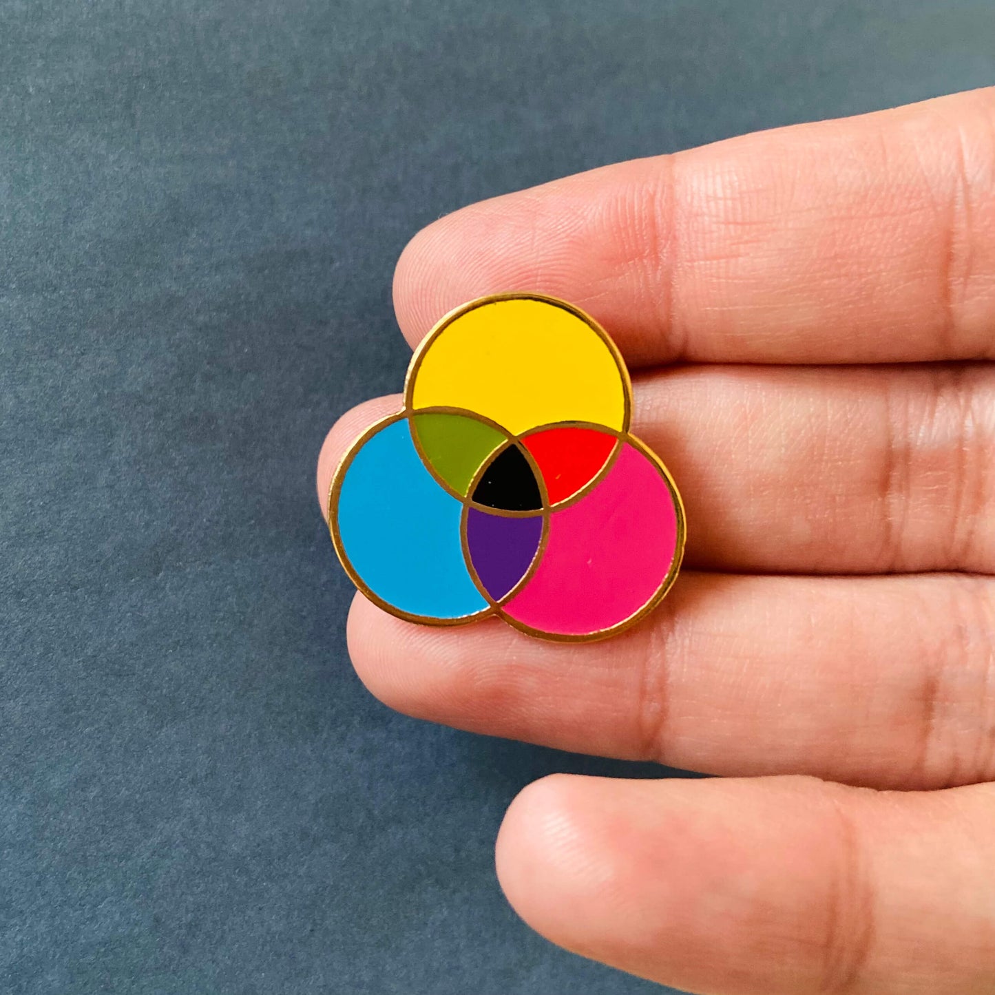 Artist / Graphic Designer Lapel Pin, Subtractive Color Mixing Brass Enamel Pin
