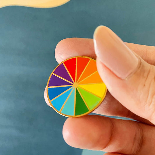 Artist / Graphic Designer Lapel Pin, Color Wheel Brass Enamel Pin