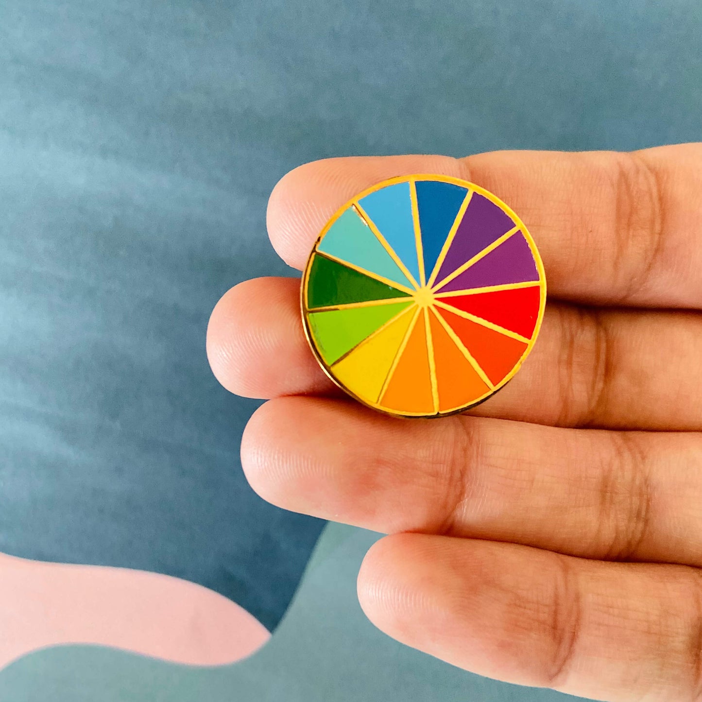 Artist / Graphic Designer Lapel Pin, Color Wheel Brass Enamel Pin